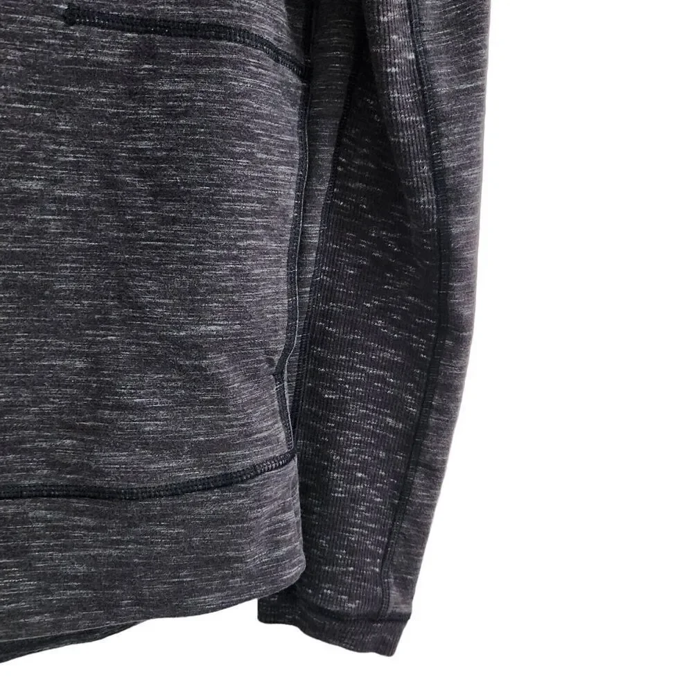 Lululemon Sweatshirt 4 Exhalation Pullover II Heathered Marled Black Long Sleeve - Picture 5 of 11